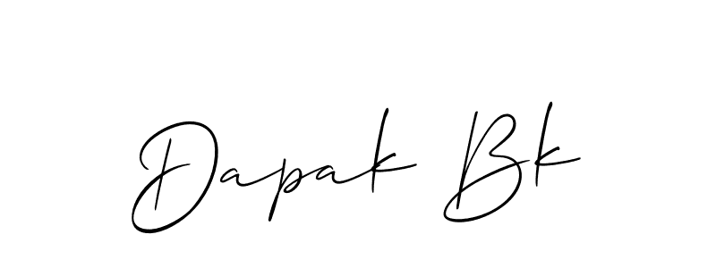 Make a beautiful signature design for name Dapak Bk. With this signature (Allison_Script) style, you can create a handwritten signature for free. Dapak Bk signature style 2 images and pictures png