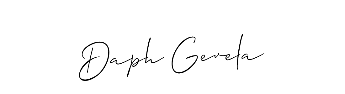 Check out images of Autograph of Daph Gevela name. Actor Daph Gevela Signature Style. Allison_Script is a professional sign style online. Daph Gevela signature style 2 images and pictures png