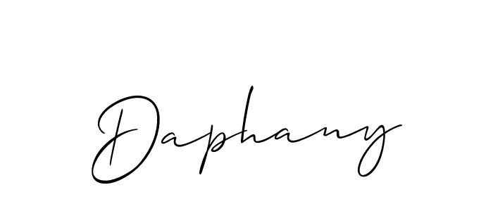You should practise on your own different ways (Allison_Script) to write your name (Daphany) in signature. don't let someone else do it for you. Daphany signature style 2 images and pictures png