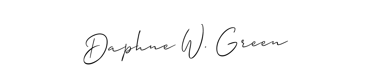 How to make Daphne W. Green signature? Allison_Script is a professional autograph style. Create handwritten signature for Daphne W. Green name. Daphne W. Green signature style 2 images and pictures png