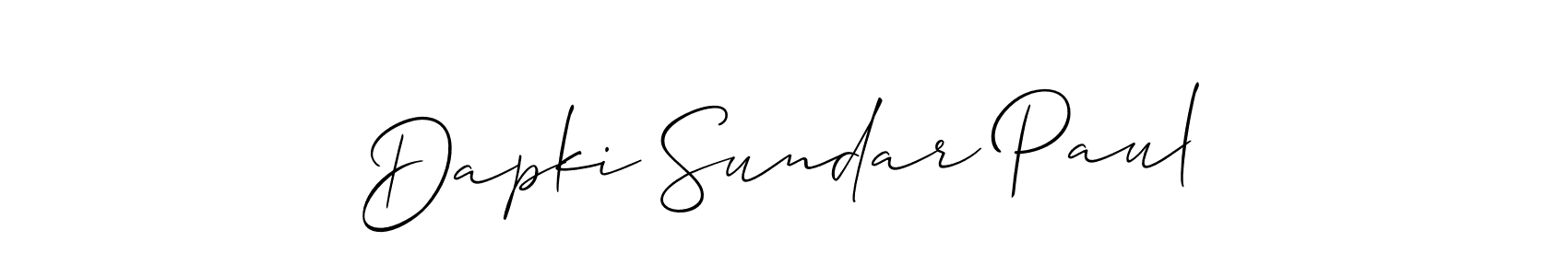 How to Draw Dapki Sundar Paul signature style? Allison_Script is a latest design signature styles for name Dapki Sundar Paul. Dapki Sundar Paul signature style 2 images and pictures png