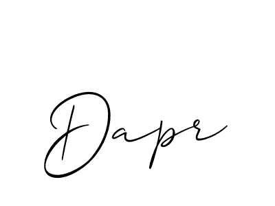 Also You can easily find your signature by using the search form. We will create Dapr name handwritten signature images for you free of cost using Allison_Script sign style. Dapr signature style 2 images and pictures png