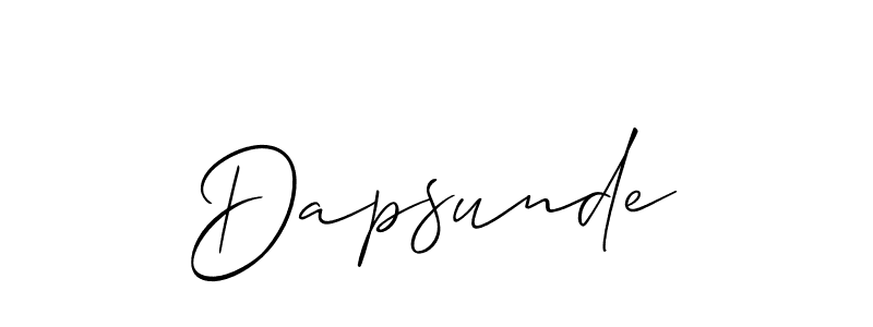 Also we have Dapsunde name is the best signature style. Create professional handwritten signature collection using Allison_Script autograph style. Dapsunde signature style 2 images and pictures png