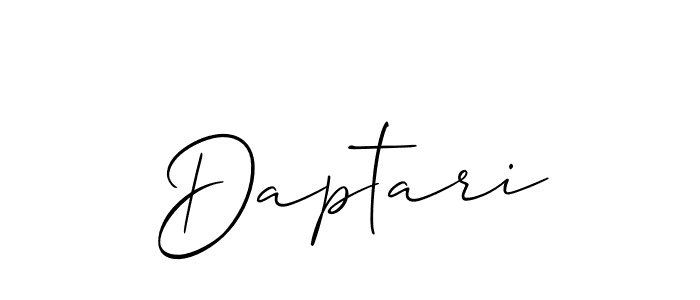 How to make Daptari name signature. Use Allison_Script style for creating short signs online. This is the latest handwritten sign. Daptari signature style 2 images and pictures png