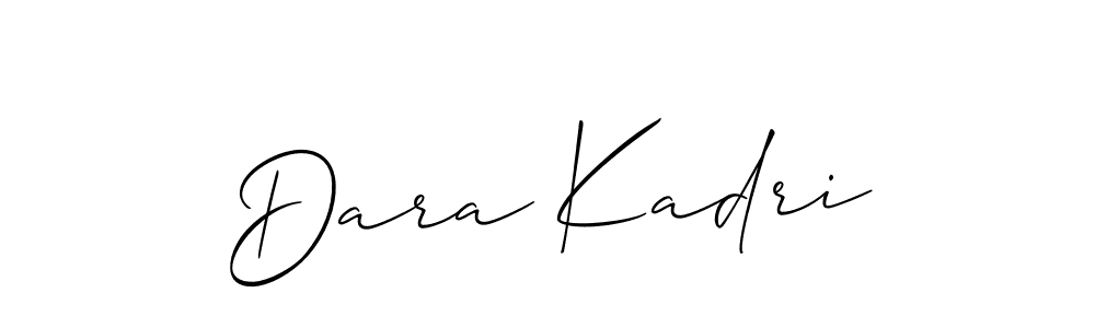 The best way (Allison_Script) to make a short signature is to pick only two or three words in your name. The name Dara Kadri include a total of six letters. For converting this name. Dara Kadri signature style 2 images and pictures png