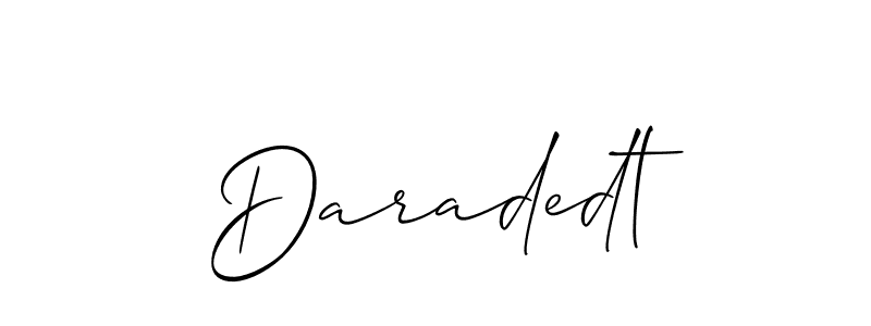 Create a beautiful signature design for name Daradedt. With this signature (Allison_Script) fonts, you can make a handwritten signature for free. Daradedt signature style 2 images and pictures png