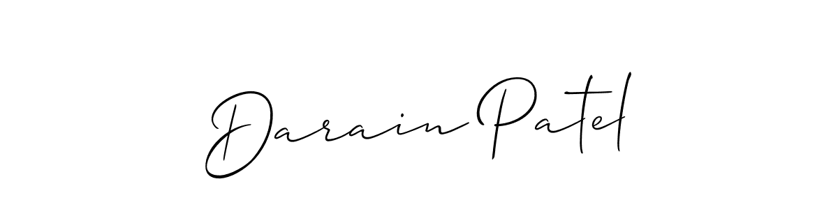 Make a short Darain Patel signature style. Manage your documents anywhere anytime using Allison_Script. Create and add eSignatures, submit forms, share and send files easily. Darain Patel signature style 2 images and pictures png