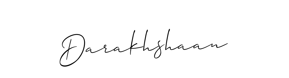 Make a beautiful signature design for name Darakhshaan. With this signature (Allison_Script) style, you can create a handwritten signature for free. Darakhshaan signature style 2 images and pictures png