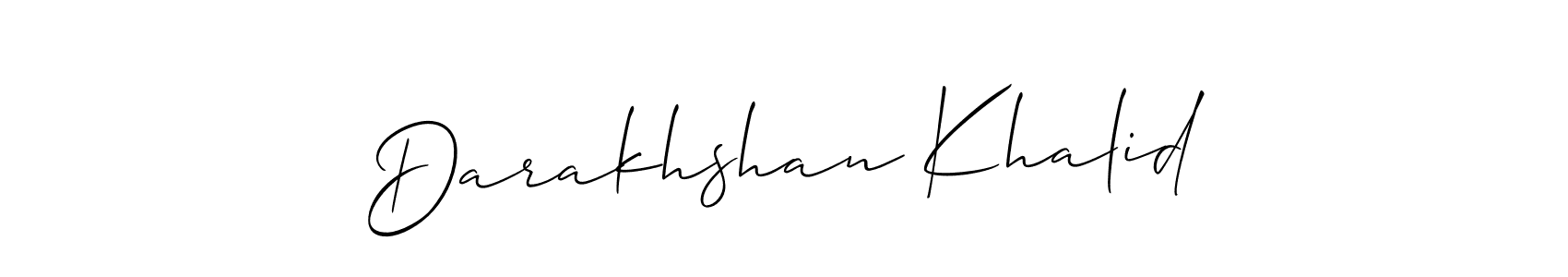 It looks lik you need a new signature style for name Darakhshan Khalid. Design unique handwritten (Allison_Script) signature with our free signature maker in just a few clicks. Darakhshan Khalid signature style 2 images and pictures png
