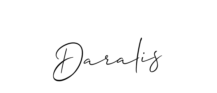 It looks lik you need a new signature style for name Daralis. Design unique handwritten (Allison_Script) signature with our free signature maker in just a few clicks. Daralis signature style 2 images and pictures png