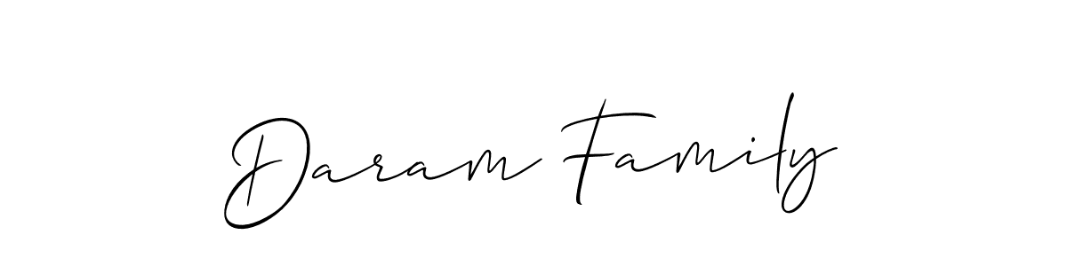 How to make Daram Family name signature. Use Allison_Script style for creating short signs online. This is the latest handwritten sign. Daram Family signature style 2 images and pictures png