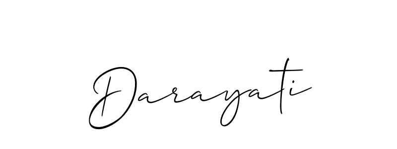 It looks lik you need a new signature style for name Darayati. Design unique handwritten (Allison_Script) signature with our free signature maker in just a few clicks. Darayati signature style 2 images and pictures png