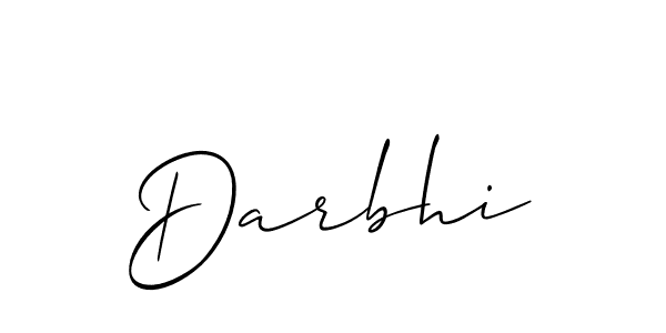 Use a signature maker to create a handwritten signature online. With this signature software, you can design (Allison_Script) your own signature for name Darbhi. Darbhi signature style 2 images and pictures png