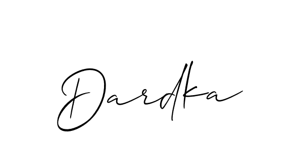 Design your own signature with our free online signature maker. With this signature software, you can create a handwritten (Allison_Script) signature for name Dardka. Dardka signature style 2 images and pictures png