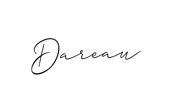 Design your own signature with our free online signature maker. With this signature software, you can create a handwritten (Allison_Script) signature for name Dareau. Dareau signature style 2 images and pictures png