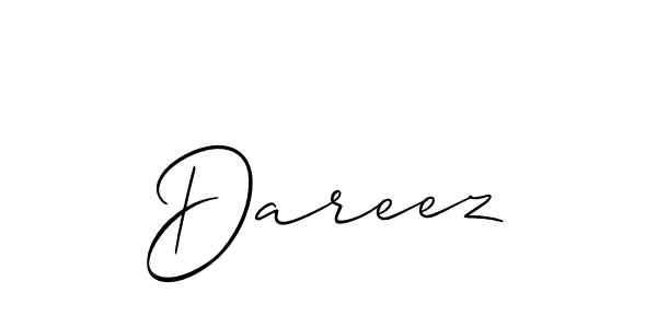 Make a beautiful signature design for name Dareez. With this signature (Allison_Script) style, you can create a handwritten signature for free. Dareez signature style 2 images and pictures png