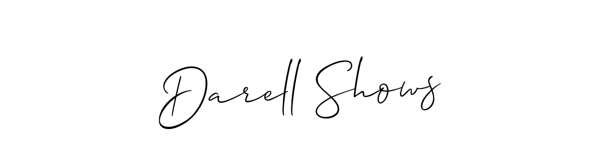 Darell Shows stylish signature style. Best Handwritten Sign (Allison_Script) for my name. Handwritten Signature Collection Ideas for my name Darell Shows. Darell Shows signature style 2 images and pictures png