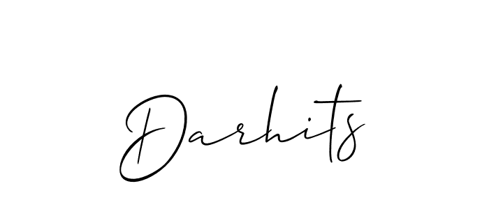Design your own signature with our free online signature maker. With this signature software, you can create a handwritten (Allison_Script) signature for name Darhits. Darhits signature style 2 images and pictures png
