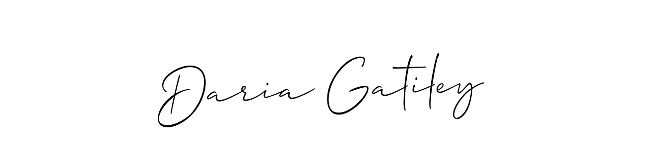 Design your own signature with our free online signature maker. With this signature software, you can create a handwritten (Allison_Script) signature for name Daria Gatiley. Daria Gatiley signature style 2 images and pictures png