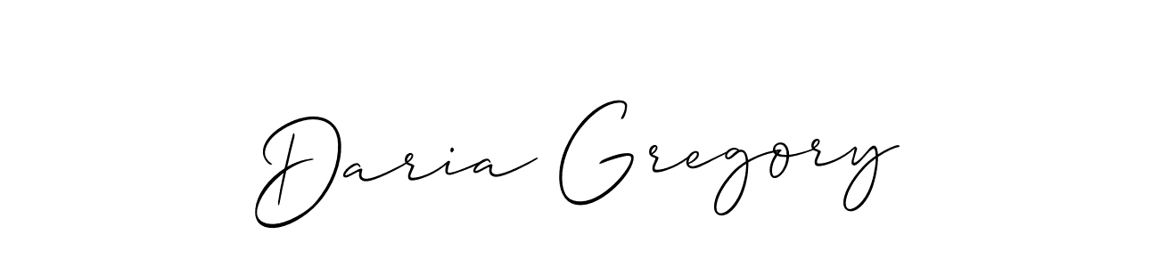 Daria Gregory stylish signature style. Best Handwritten Sign (Allison_Script) for my name. Handwritten Signature Collection Ideas for my name Daria Gregory. Daria Gregory signature style 2 images and pictures png