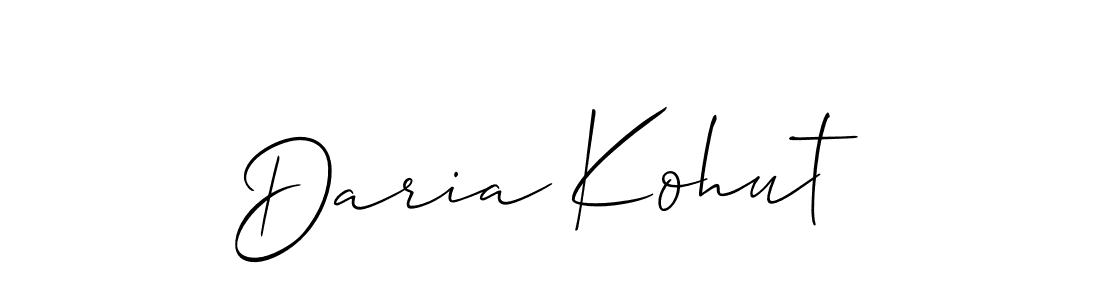 Allison_Script is a professional signature style that is perfect for those who want to add a touch of class to their signature. It is also a great choice for those who want to make their signature more unique. Get Daria Kohut name to fancy signature for free. Daria Kohut signature style 2 images and pictures png