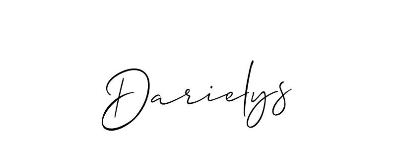 How to make Darielys signature? Allison_Script is a professional autograph style. Create handwritten signature for Darielys name. Darielys signature style 2 images and pictures png