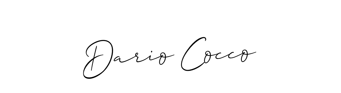 It looks lik you need a new signature style for name Dario Cocco. Design unique handwritten (Allison_Script) signature with our free signature maker in just a few clicks. Dario Cocco signature style 2 images and pictures png