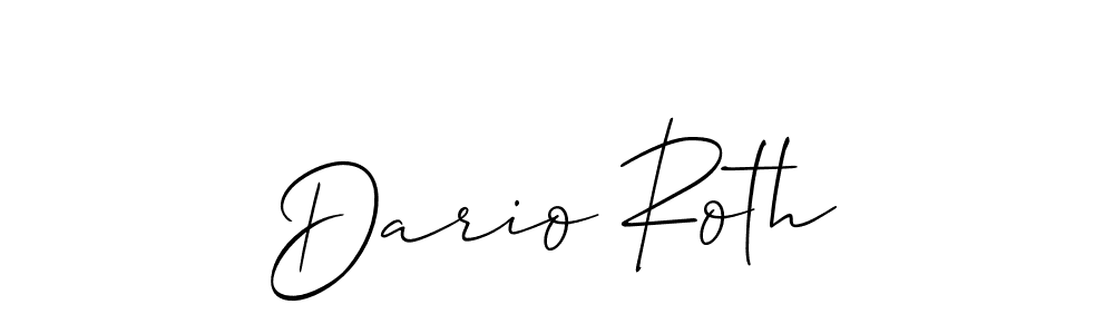The best way (Allison_Script) to make a short signature is to pick only two or three words in your name. The name Dario Roth include a total of six letters. For converting this name. Dario Roth signature style 2 images and pictures png