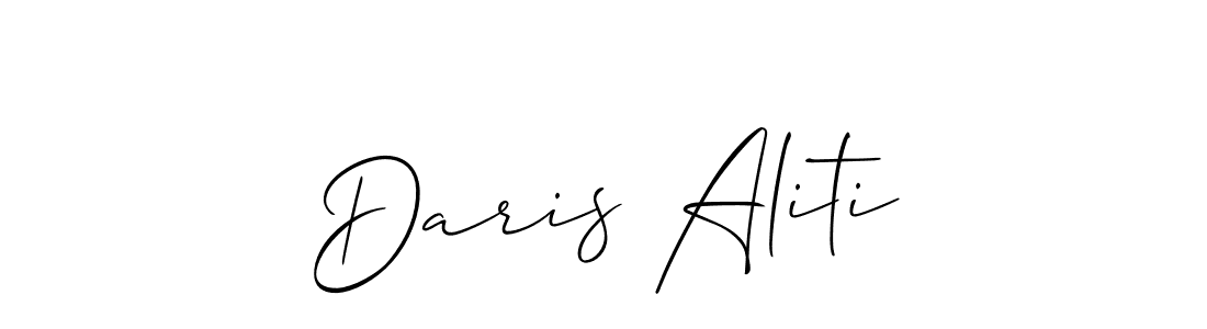 Allison_Script is a professional signature style that is perfect for those who want to add a touch of class to their signature. It is also a great choice for those who want to make their signature more unique. Get Daris Aliti name to fancy signature for free. Daris Aliti signature style 2 images and pictures png