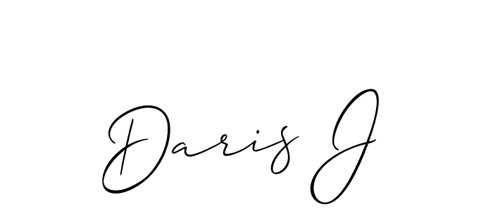 Also You can easily find your signature by using the search form. We will create Daris J name handwritten signature images for you free of cost using Allison_Script sign style. Daris J signature style 2 images and pictures png