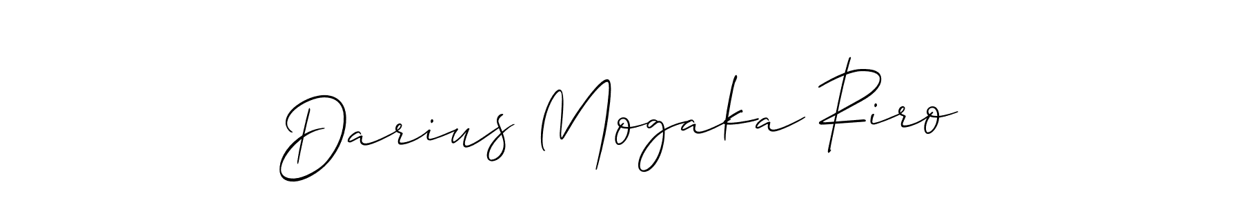 You should practise on your own different ways (Allison_Script) to write your name (Darius Mogaka Riro) in signature. don't let someone else do it for you. Darius Mogaka Riro signature style 2 images and pictures png