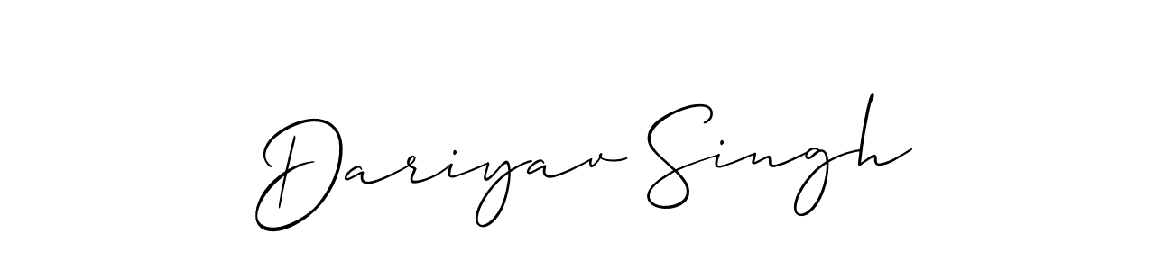 How to Draw Dariyav Singh signature style? Allison_Script is a latest design signature styles for name Dariyav Singh. Dariyav Singh signature style 2 images and pictures png