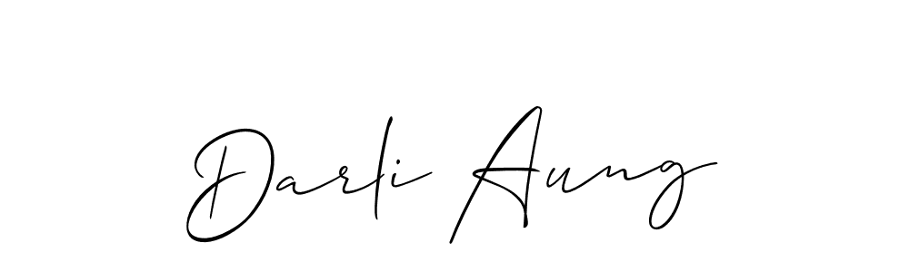 Darli Aung stylish signature style. Best Handwritten Sign (Allison_Script) for my name. Handwritten Signature Collection Ideas for my name Darli Aung. Darli Aung signature style 2 images and pictures png