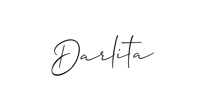 How to make Darlita name signature. Use Allison_Script style for creating short signs online. This is the latest handwritten sign. Darlita signature style 2 images and pictures png