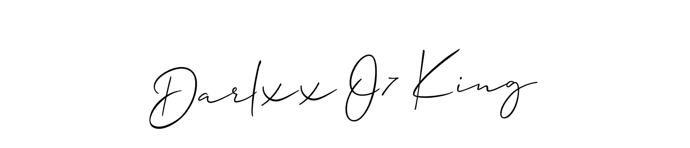 Use a signature maker to create a handwritten signature online. With this signature software, you can design (Allison_Script) your own signature for name Darlxx O7 King. Darlxx O7 King signature style 2 images and pictures png