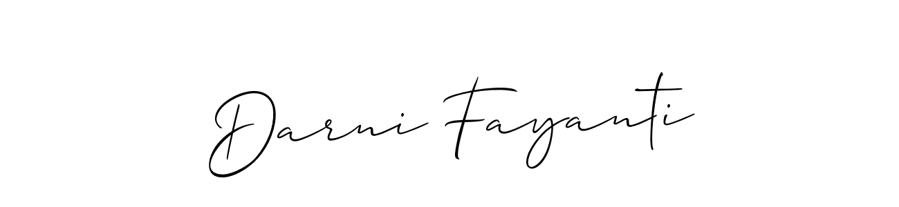 if you are searching for the best signature style for your name Darni Fayanti. so please give up your signature search. here we have designed multiple signature styles  using Allison_Script. Darni Fayanti signature style 2 images and pictures png