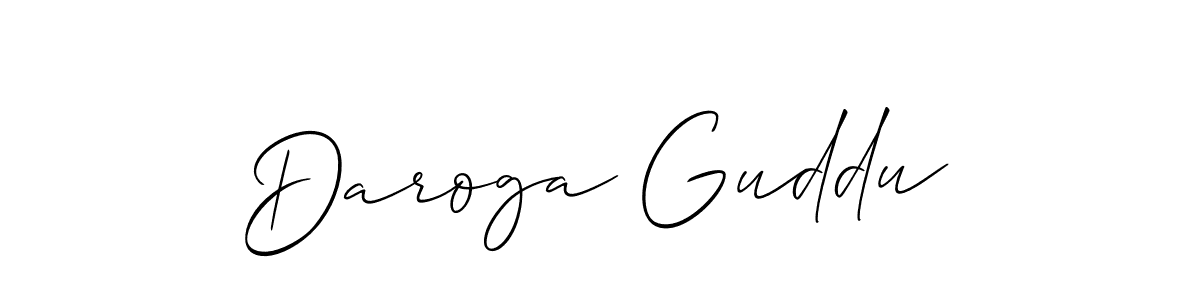 Design your own signature with our free online signature maker. With this signature software, you can create a handwritten (Allison_Script) signature for name Daroga Guddu. Daroga Guddu signature style 2 images and pictures png
