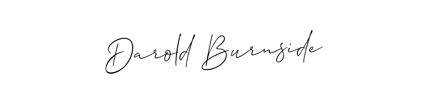 The best way (Allison_Script) to make a short signature is to pick only two or three words in your name. The name Darold Burnside include a total of six letters. For converting this name. Darold Burnside signature style 2 images and pictures png