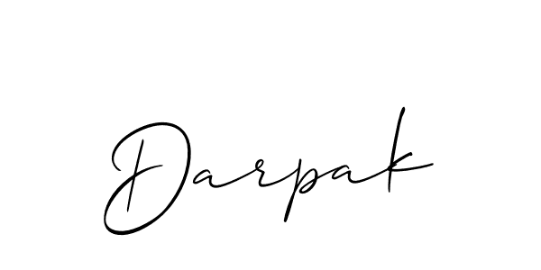 Create a beautiful signature design for name Darpak. With this signature (Allison_Script) fonts, you can make a handwritten signature for free. Darpak signature style 2 images and pictures png