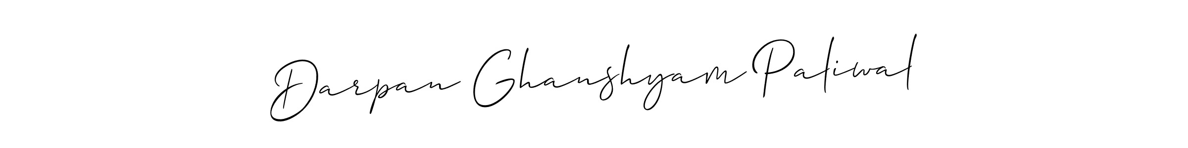 It looks lik you need a new signature style for name Darpan Ghanshyam Paliwal. Design unique handwritten (Allison_Script) signature with our free signature maker in just a few clicks. Darpan Ghanshyam Paliwal signature style 2 images and pictures png