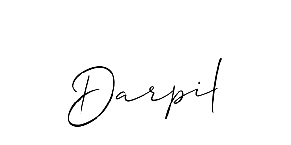 if you are searching for the best signature style for your name Darpil. so please give up your signature search. here we have designed multiple signature styles  using Allison_Script. Darpil signature style 2 images and pictures png