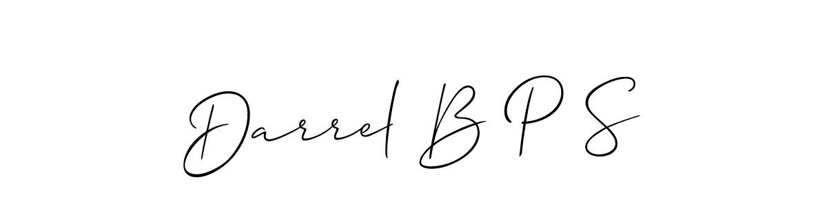 The best way (Allison_Script) to make a short signature is to pick only two or three words in your name. The name Darrel B P S include a total of six letters. For converting this name. Darrel B P S signature style 2 images and pictures png