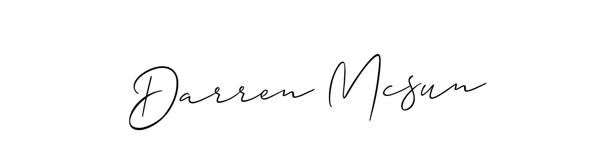 Use a signature maker to create a handwritten signature online. With this signature software, you can design (Allison_Script) your own signature for name Darren Mcsun. Darren Mcsun signature style 2 images and pictures png