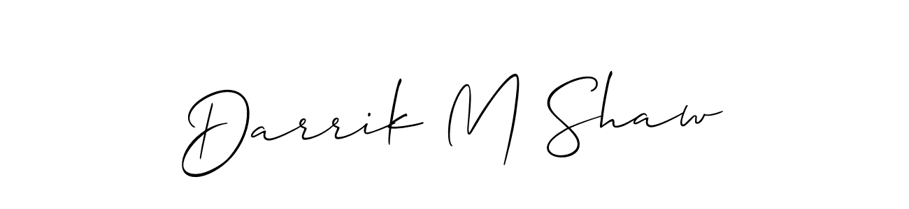 Create a beautiful signature design for name Darrik M Shaw. With this signature (Allison_Script) fonts, you can make a handwritten signature for free. Darrik M Shaw signature style 2 images and pictures png