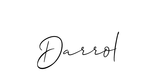 How to make Darrol name signature. Use Allison_Script style for creating short signs online. This is the latest handwritten sign. Darrol signature style 2 images and pictures png