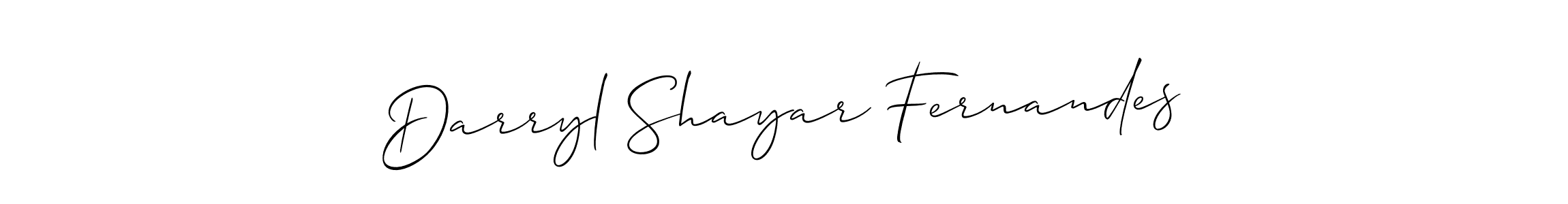 Create a beautiful signature design for name Darryl Shayar Fernandes. With this signature (Allison_Script) fonts, you can make a handwritten signature for free. Darryl Shayar Fernandes signature style 2 images and pictures png