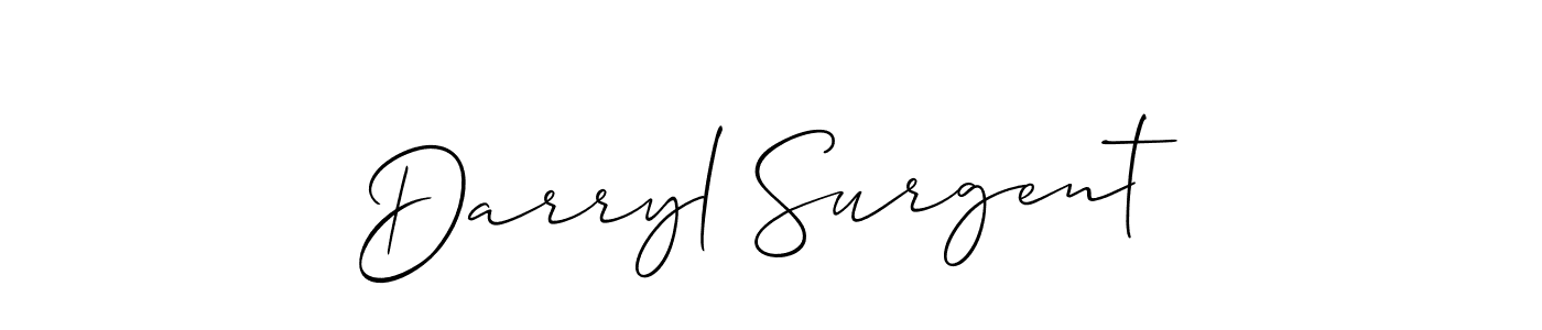 It looks lik you need a new signature style for name Darryl Surgent. Design unique handwritten (Allison_Script) signature with our free signature maker in just a few clicks. Darryl Surgent signature style 2 images and pictures png