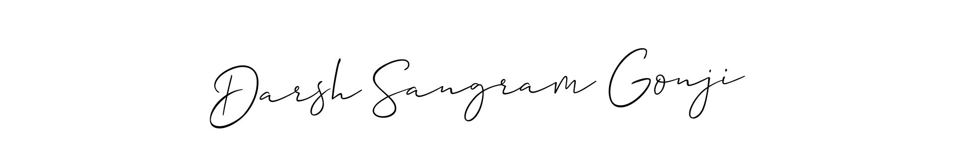 It looks lik you need a new signature style for name Darsh Sangram Gonji. Design unique handwritten (Allison_Script) signature with our free signature maker in just a few clicks. Darsh Sangram Gonji signature style 2 images and pictures png