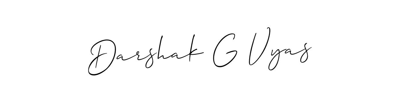 Design your own signature with our free online signature maker. With this signature software, you can create a handwritten (Allison_Script) signature for name Darshak G Vyas. Darshak G Vyas signature style 2 images and pictures png