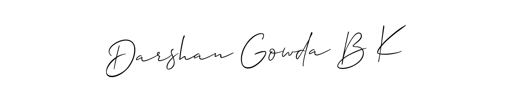 Darshan Gowda B K stylish signature style. Best Handwritten Sign (Allison_Script) for my name. Handwritten Signature Collection Ideas for my name Darshan Gowda B K. Darshan Gowda B K signature style 2 images and pictures png